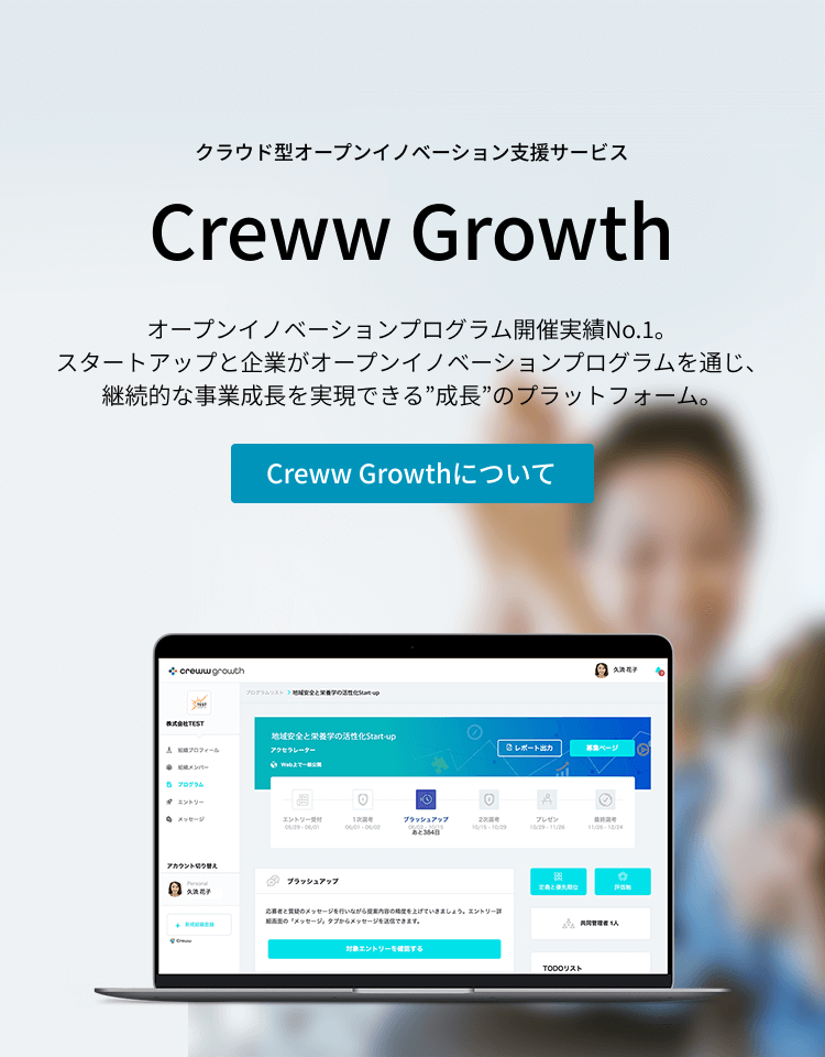 クラウド型オープンイノベーション支援サービス Creww Growth